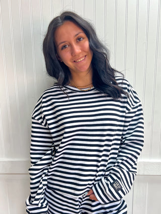 Berkley Lulu Mac Stripe Long Sleeve Top - Black-Outfit Sets-Girlie Girl Originals-FD 09/16/26,NewArrival,Tops Collection-The Twisted Chandelier