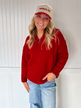 Myra Collared Half Zip-Up Long-Sleeve Knitted Sweater Top-Vine & Love-02/10/26,03/02/26,1/16/26,Double mystery bags,Winter bin-The Twisted Chandelier