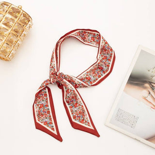 Soft Silky Skinny Twilly Scarf Necklace Wrap-JOSSLYN by wall to wall-The Twisted Chandelier