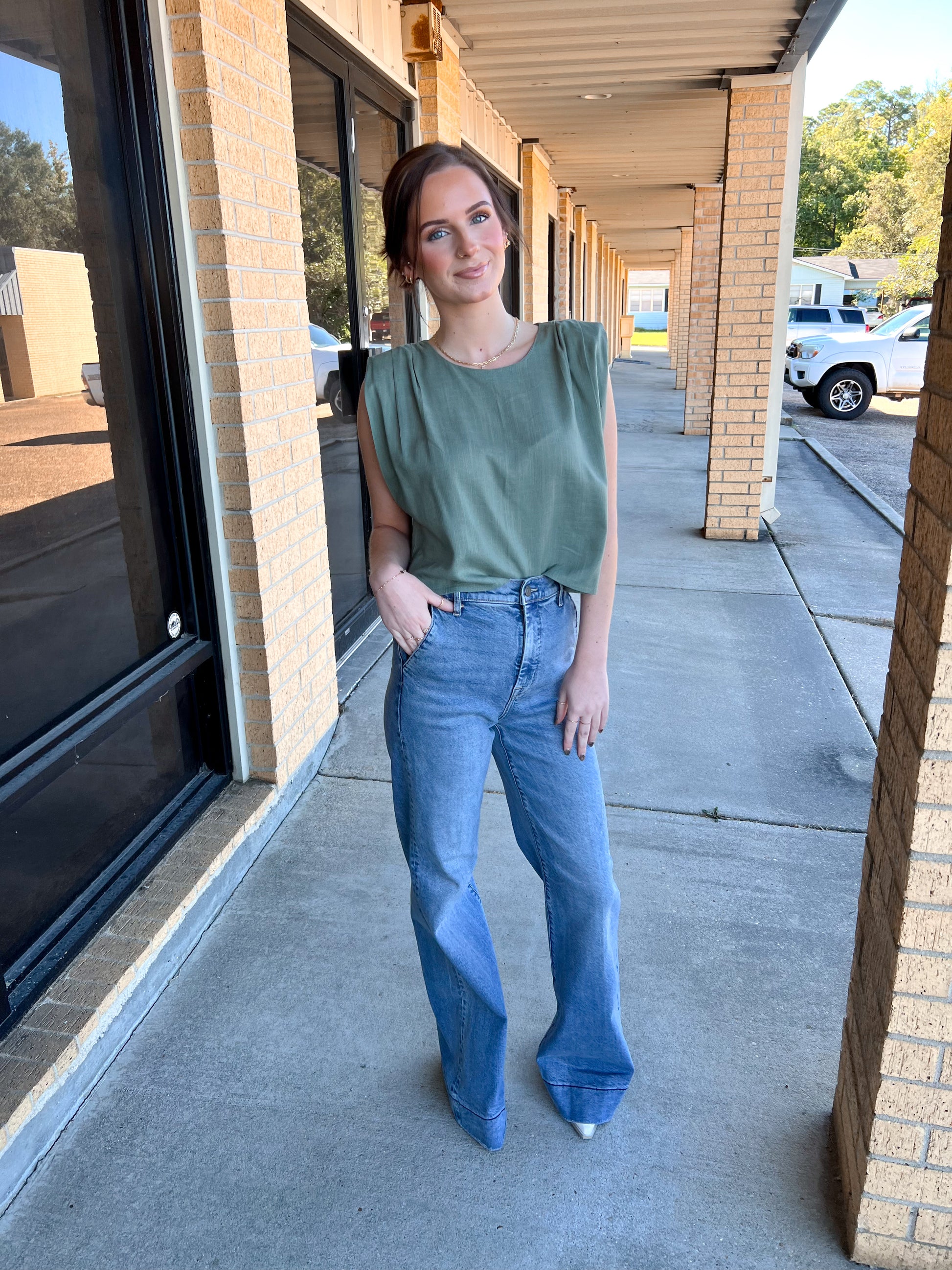 Reese Medium Dark Stretch High Rise Comfort Flare Jeans-Hidden Jeans-Bin b6,bottoms,FD 8/5/25-The Twisted Chandelier