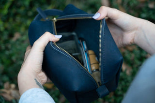 Personalized Leather Dopp Kit & Toiletry Bag, Customized Groomsmen Gift Toiletry Bag, Monogrammed Mens Toiletry Bag, Gift for Him-Luxe Range Leather-The Twisted Chandelier