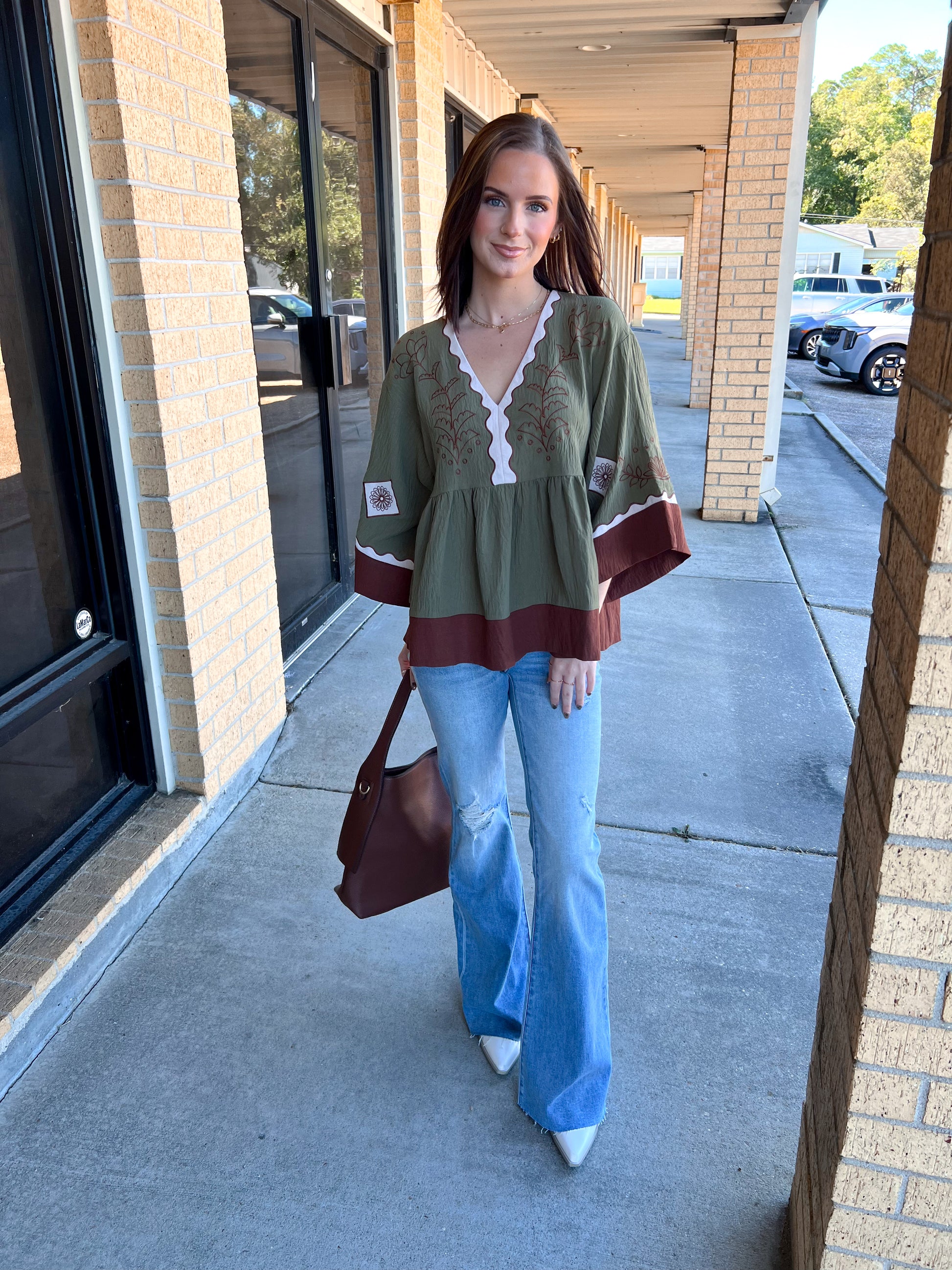 Maren Color Block Airflow Oversized Peasant Blouse-Oddi-Bin B4,FD 10/23/25,Tops Collection-The Twisted Chandelier