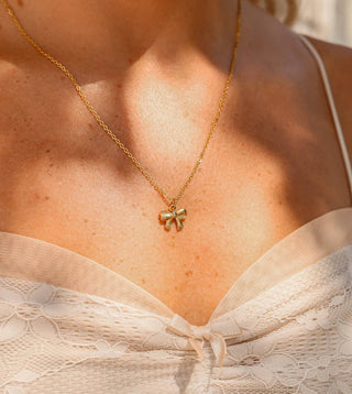 18K Gold PVD Stainless Steel Ribbon Bow Charm-Stainless Steel Charm-WJW-The Twisted Chandelier