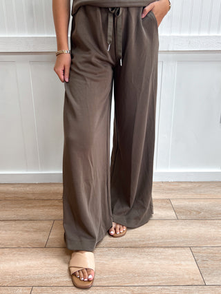 Marleigh Cloud Knit Drawstring Waist Wide Leg Pants