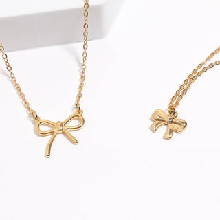 18K Gold PVD Stainless Steel Ribbon Bow Charm-Stainless Steel Charm-WJW-The Twisted Chandelier