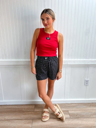 Bonnie Mini Polka Dot Boxer Shorts - Black