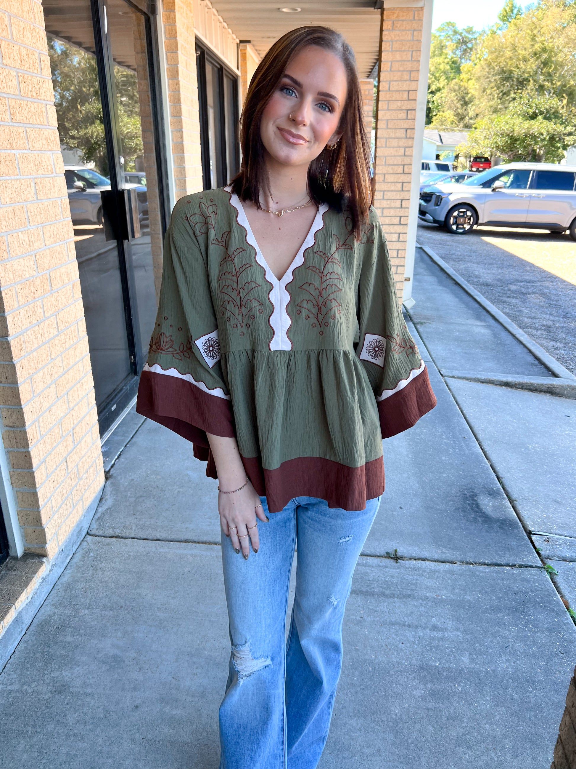 Maren Color Block Airflow Oversized Peasant Blouse-Oddi-Bin B4,FD 10/23/25,Tops Collection-The Twisted Chandelier