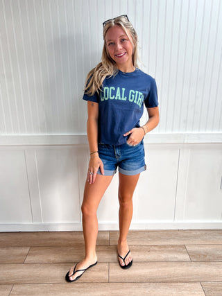 Local Girl Graphic Cropped Tee - Arch Jade-top-Local Boy Outfitters-FD 05/22/26,Tops Collection-The Twisted Chandelier