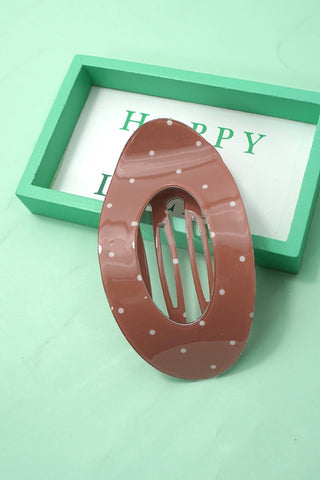 Jumbo Lay Flat Oval Hair Claw Clips Secure Styling | 40H1050-JOSSLYN by wall to wall-Brown-The Twisted Chandelier