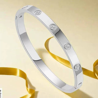 18K Non-Tarnish Waterproof Stainless Steel Bangle-Bracelet-JOSSLYN by wall to wall-40B5153-Silver-The Twisted Chandelier