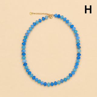 Natural Stone Semi-Precious Glass Mixed Necklace | 40NK9694-JOSSLYN by wall to wall-H-The Twisted Chandelier