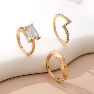 Geometric Sparkle Double Band Ring-JOSSLYN by wall to wall-80R210-The Twisted Chandelier