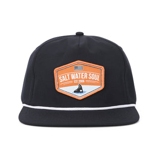 Men’s Redfish Rope Black Snapback Hat-SALT WATER SOUL-Men's-The Twisted Chandelier
