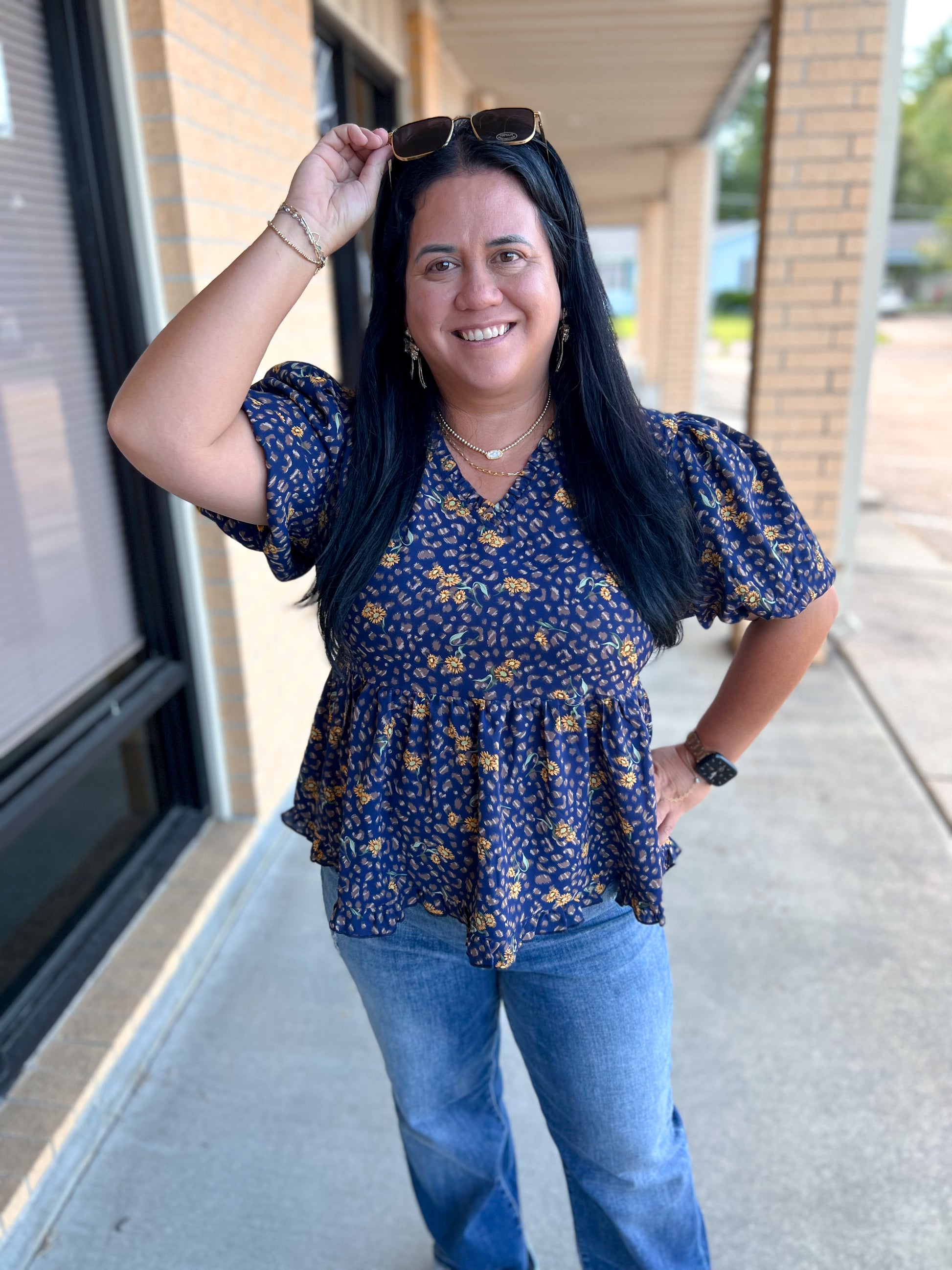 Dixie Leopard Floral Peplum Top-top-jodifl-BIN A5,FD 08/19/25,Tops Collection-The Twisted Chandelier