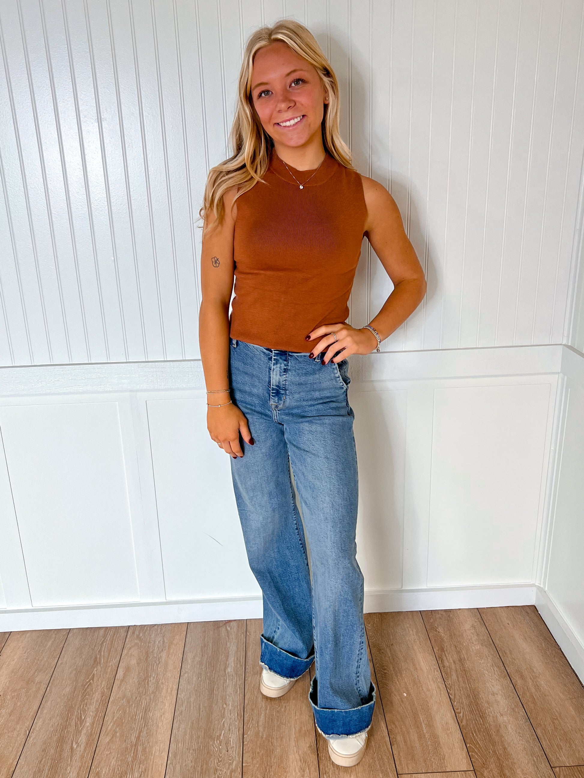 Sable Mock Neck Tank Top-Tank Top-ee:some-BIN D3,FD 04/23/24,Tops Collection-The Twisted Chandelier