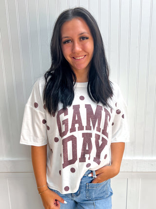 Taylor Gameday Print Top - Maroon