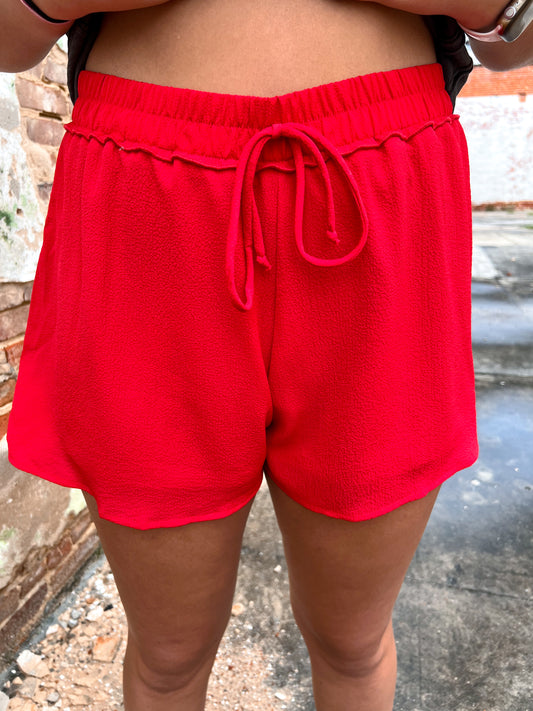 Lucille Elastic Waist Flowy Shorts-Shorts-le lis-BIN A3, bottoms, Cr05/29/24, KP4217-2-The Twisted Chandelier