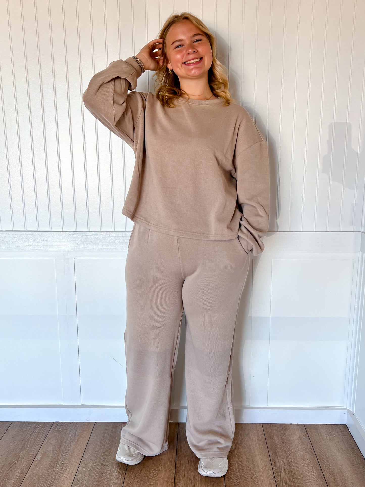 Bellamy French Rib Pullover and Pant Set-Zenana-The Twisted Chandelier