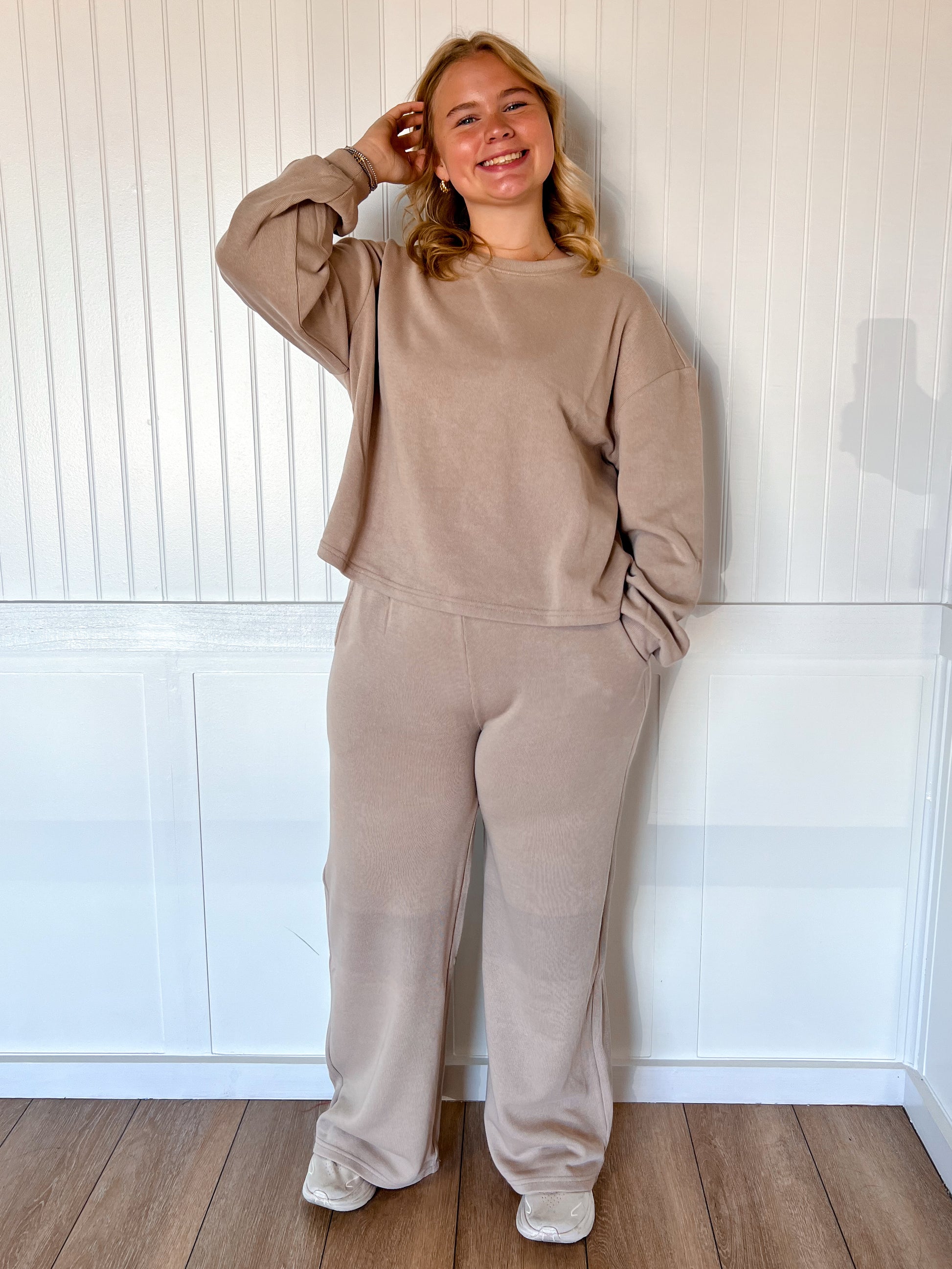 Bellamy French Rib Pullover and Pant Set-Zenana-The Twisted Chandelier