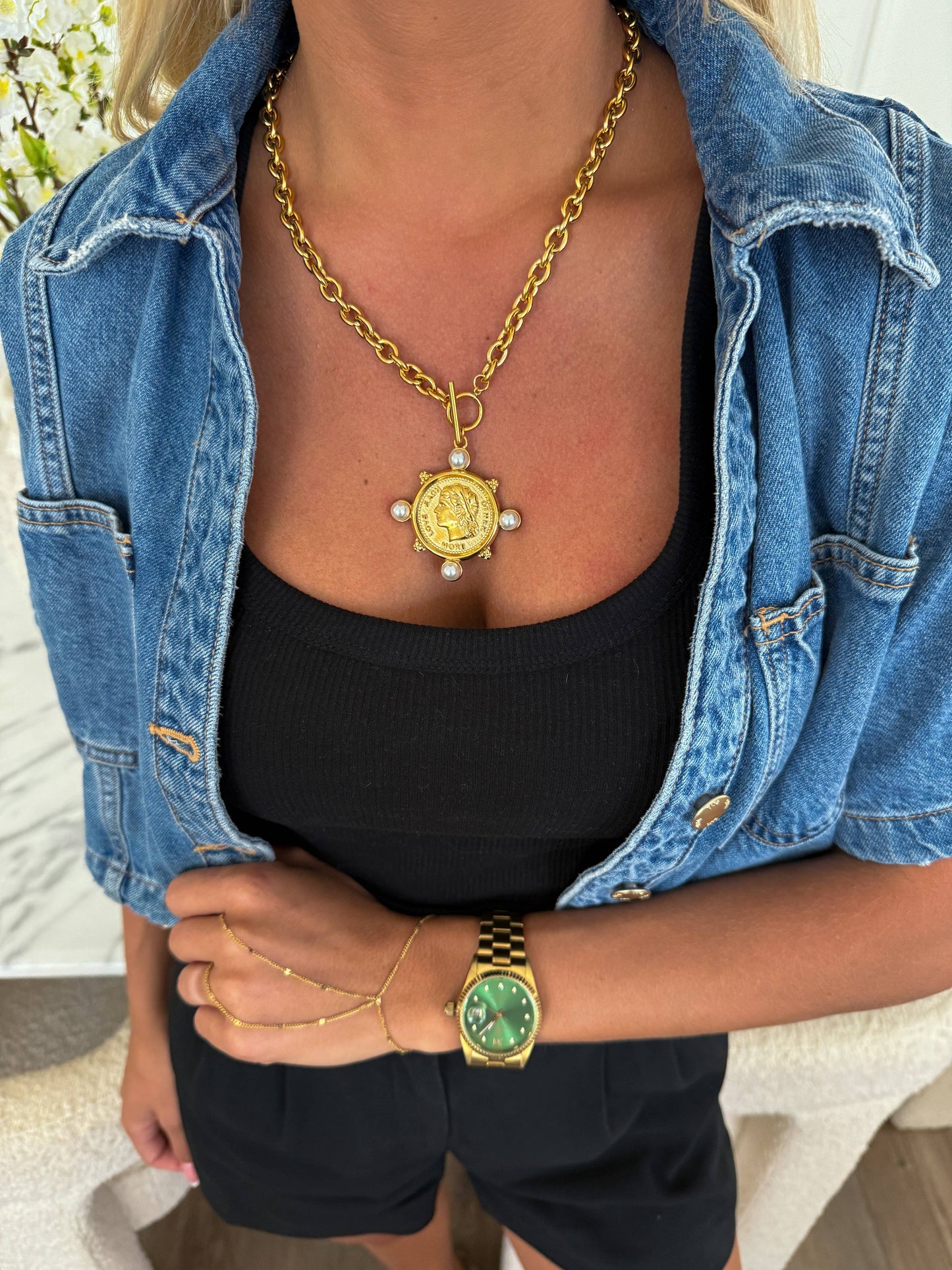 Chansutt Pearl Pearl Coin Necklace-CHANSUTTPEARLS-The Twisted Chandelier