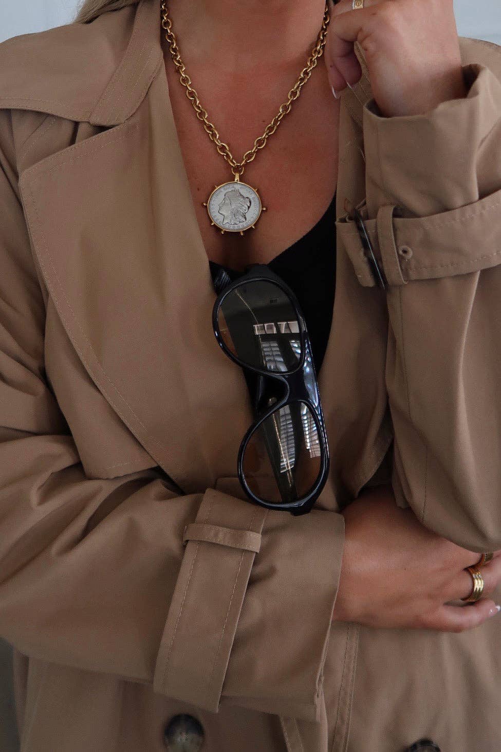 Chansutt Pearl Two Toned Coin Necklace-CHANSUTTPEARLS-The Twisted Chandelier