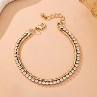 Double Snake Chain Crystal Bracelet-JOSSLYN by wall to wall-80B1653-The Twisted Chandelier