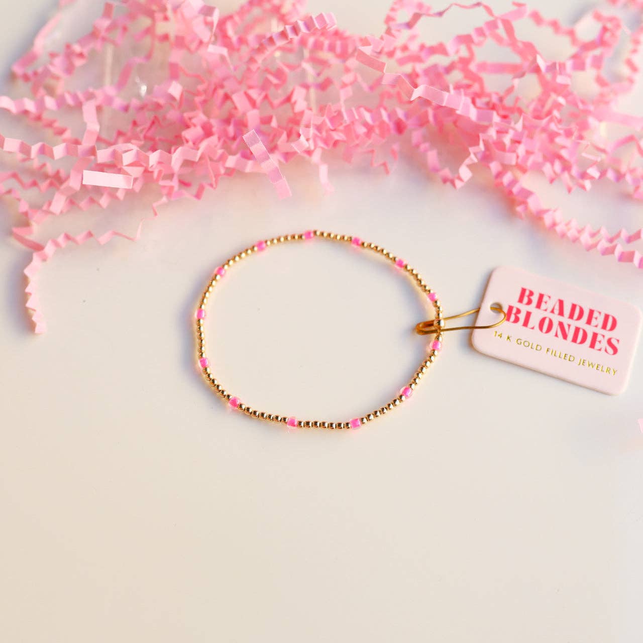 Hot Pink Dainty Poppi Bracelet-Beaded Blondes-The Twisted Chandelier