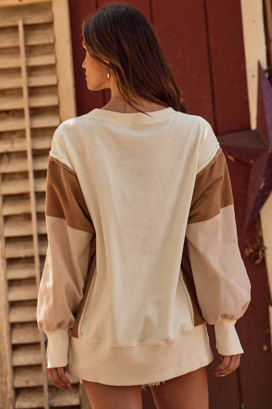 Tate Color Block Oversized Pullover - Plus-Oddi-FD 10/28/25,Tops Collection-The Twisted Chandelier