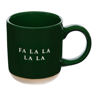Fa La La Stoneware Coffee Mug - Christmas Decor & Gifts-Sweet Water Decor-The Twisted Chandelier