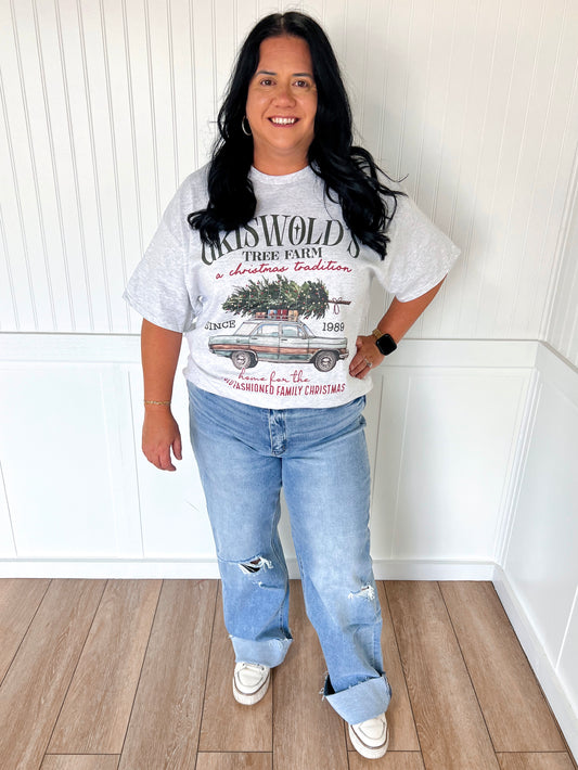 Griswold's Tree Farm Christmas T-Shirt-Graphic T-Shirt-Spirit+Tribe-Christmas tote ct1,FD 12/03/24,Tops Collection-The Twisted Chandelier