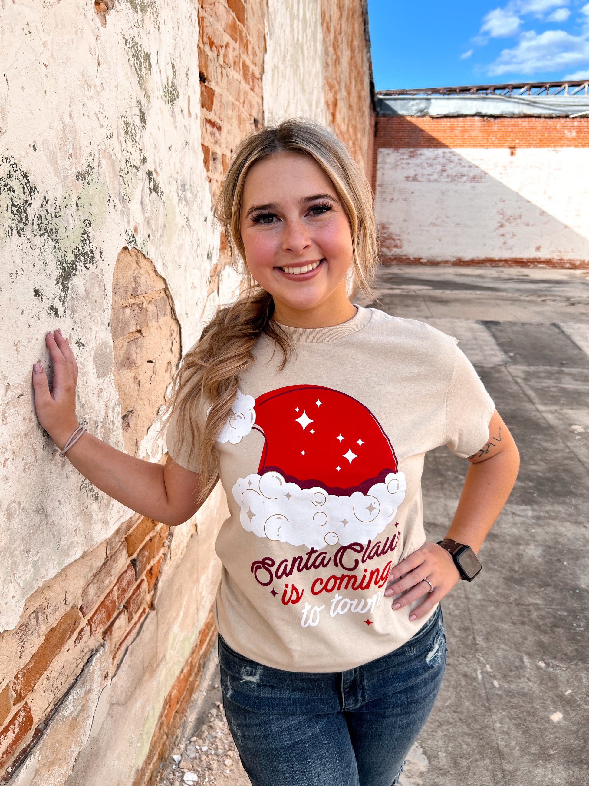 Santa Claus Pearl Graphic T-Shirt-Top-Tees2urdoor-$25 & Under Sale,Tops Collection-The Twisted Chandelier