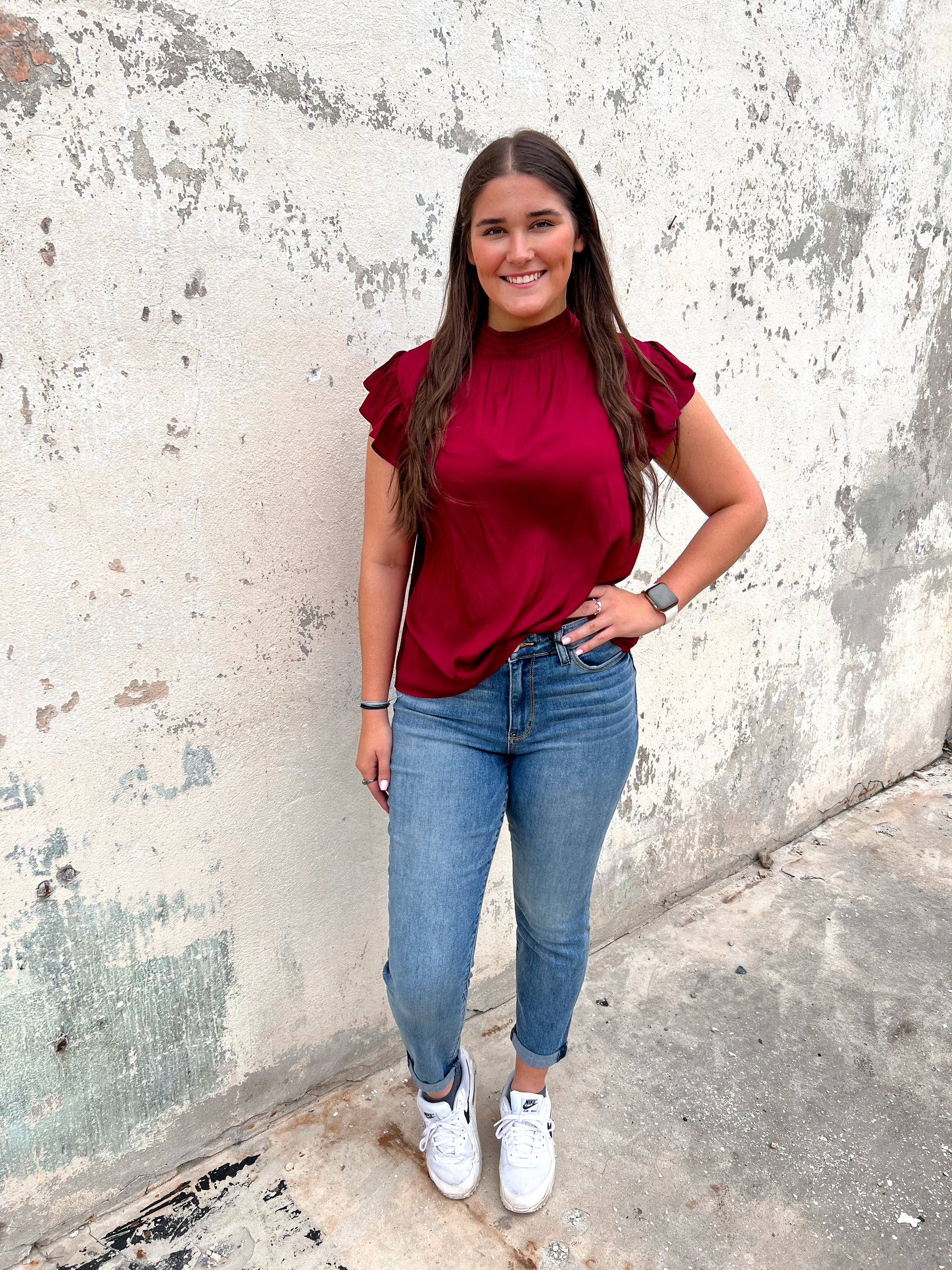 Bristol Mock Neck Blouse Top-Top-ee:some-FD 03/19/24, gameday, tk4961-The Twisted Chandelier