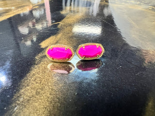 Kendra Scott Ellie Stud Earrings Gold - Magenta Magnesite-Earrings-Kendra Scott-The Twisted Chandelier