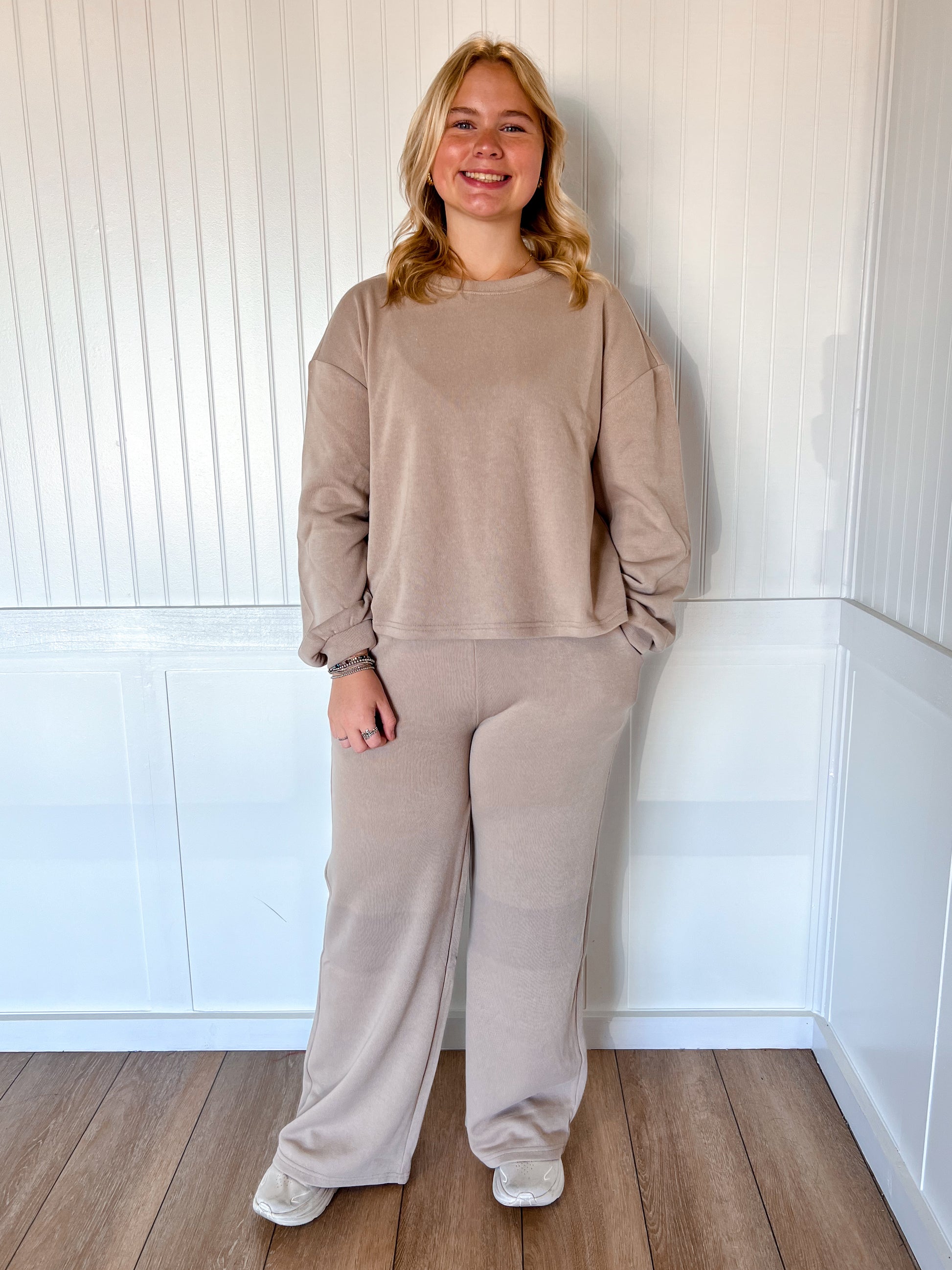 Bellamy French Rib Pullover and Pant Set-Zenana-The Twisted Chandelier