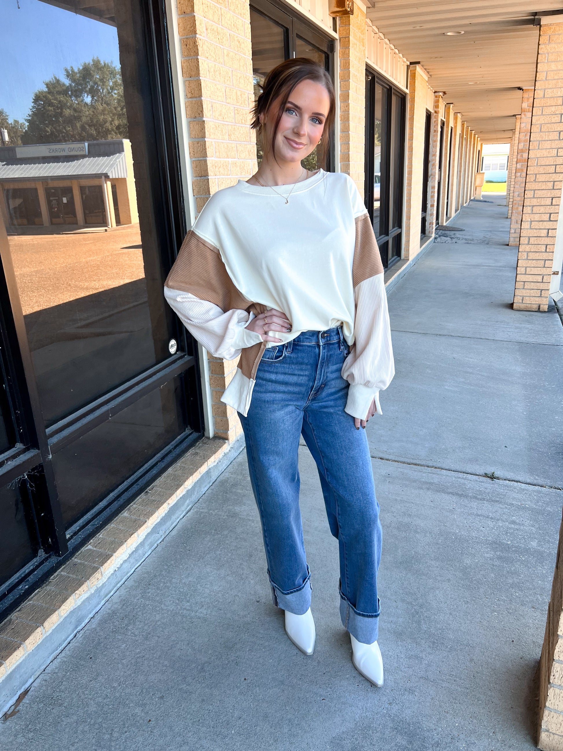 Tate Color Block Oversized Pullover-Oddi-Bin a4,FD 10/28/25,Tops Collection-The Twisted Chandelier