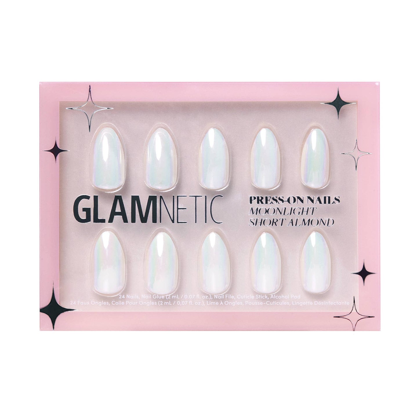 Moonlight Press-On Nails|Pearlescent White| Short Almond-Glamnetic-The Twisted Chandelier