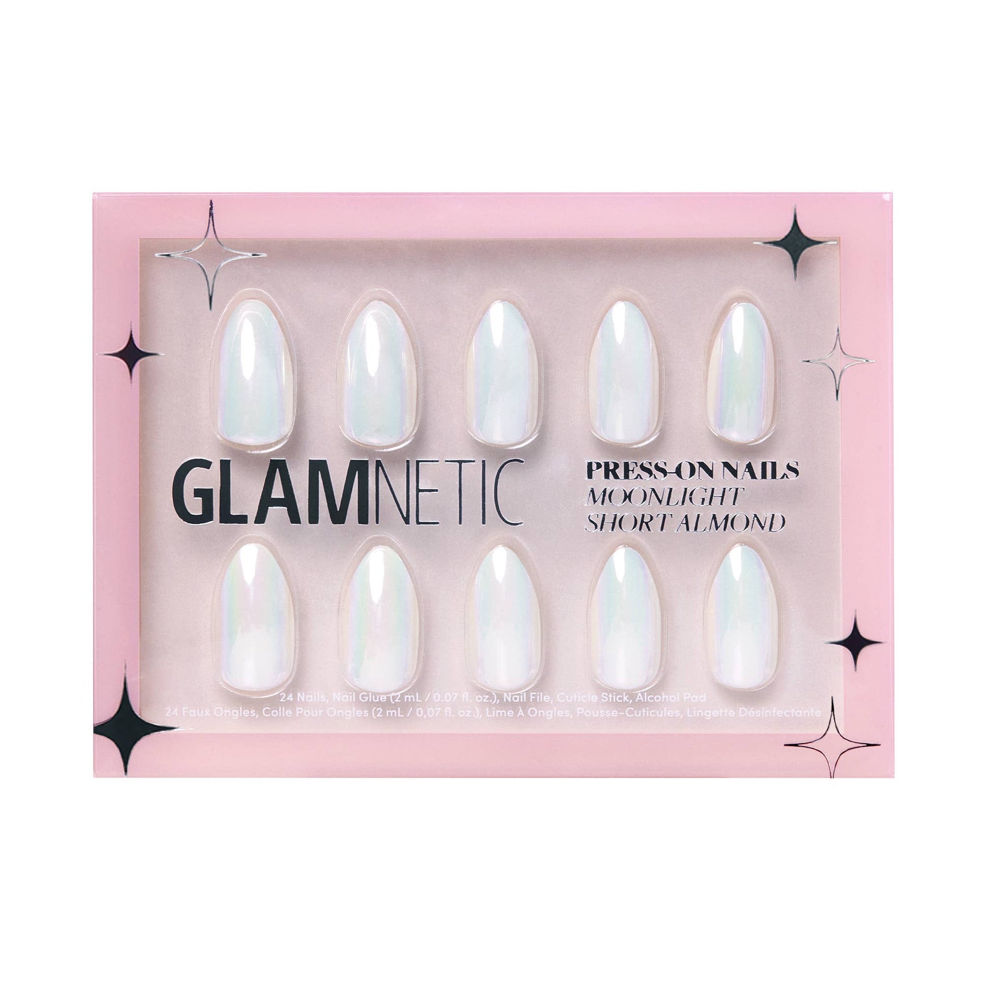 Moonlight Press-On Nails|Pearlescent White| Short Almond-Glamnetic-The Twisted Chandelier