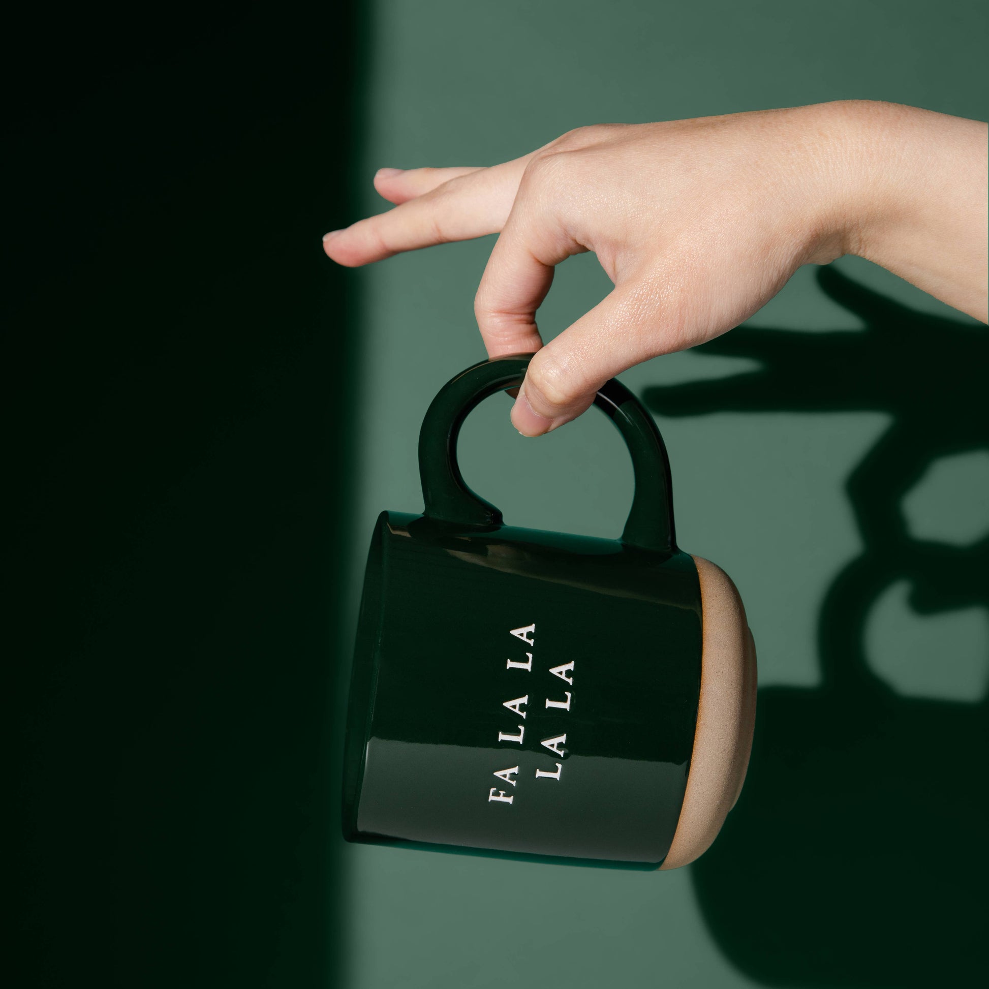 Fa La La Stoneware Coffee Mug - Christmas Decor & Gifts-Sweet Water Decor-The Twisted Chandelier