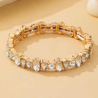 Crystal Gold-Tone Stretch Statement Bracelet | 80B1786-JOSSLYN by wall to wall-Gold-The Twisted Chandelier