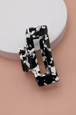 Rectangle Cellulose Hair Claw Clip-JOSSLYN by wall to wall-BLACK/WHITE-The Twisted Chandelier