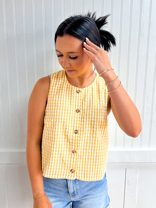 Maggie Gingham Sleeveless Top
