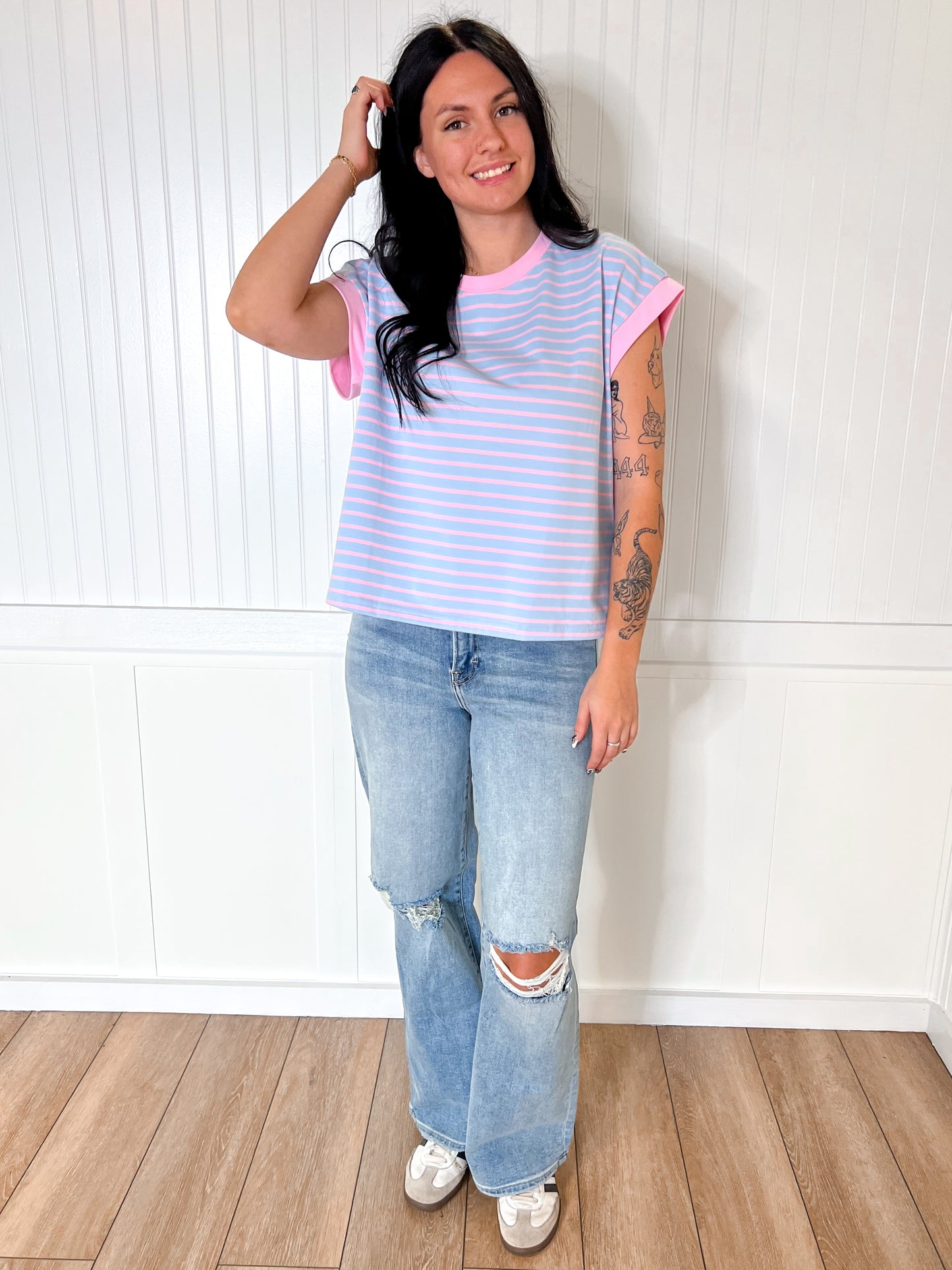 Bailey Striped Terry Top-Sewn and Seen-Bin B4,FD 09/09/25,Tops Collection-The Twisted Chandelier