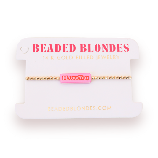 I Love You BB Bead Bracelet-Beaded Blondes-The Twisted Chandelier