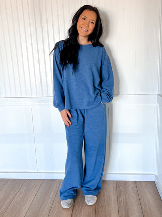 Sally Long Sleeve Top and Pant Set - Dusty Blue-Zenana-FD 11/26/25-The Twisted Chandelier