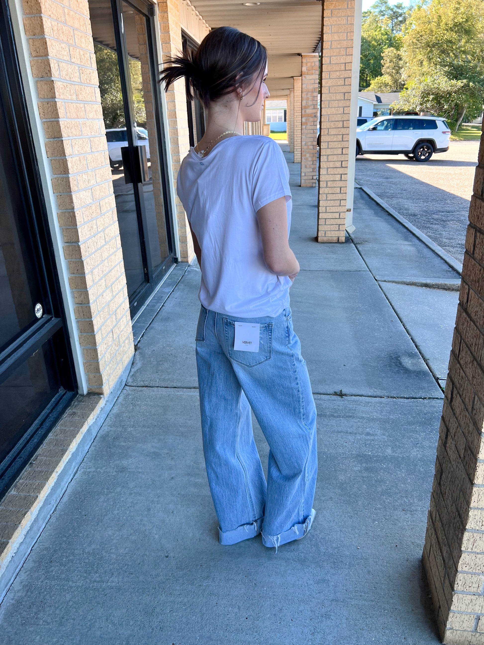 Kris Super High Rise Cuffed Baggy Wide Leg Jeans-VERVET by FLYING MONKEY-Bin b6,bottom,bottoms,T6512-The Twisted Chandelier