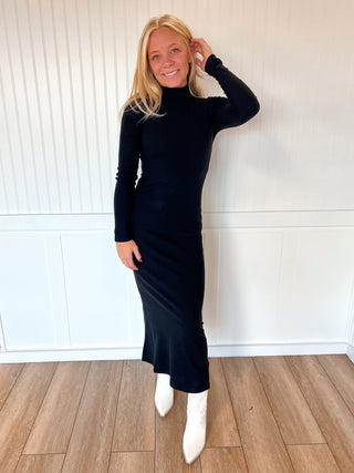 Layla Long Sleeve Turtle Neck Brushed Rib Long Dress-Active Basic | Active USA-02/10/26,03/02/26,DJR,FD 12/08/25,OGP 59.99,Winter bin-The Twisted Chandelier
