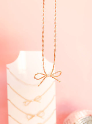 Beaded Blondes Gold Bow Necklace-Beaded Blondes-The Twisted Chandelier