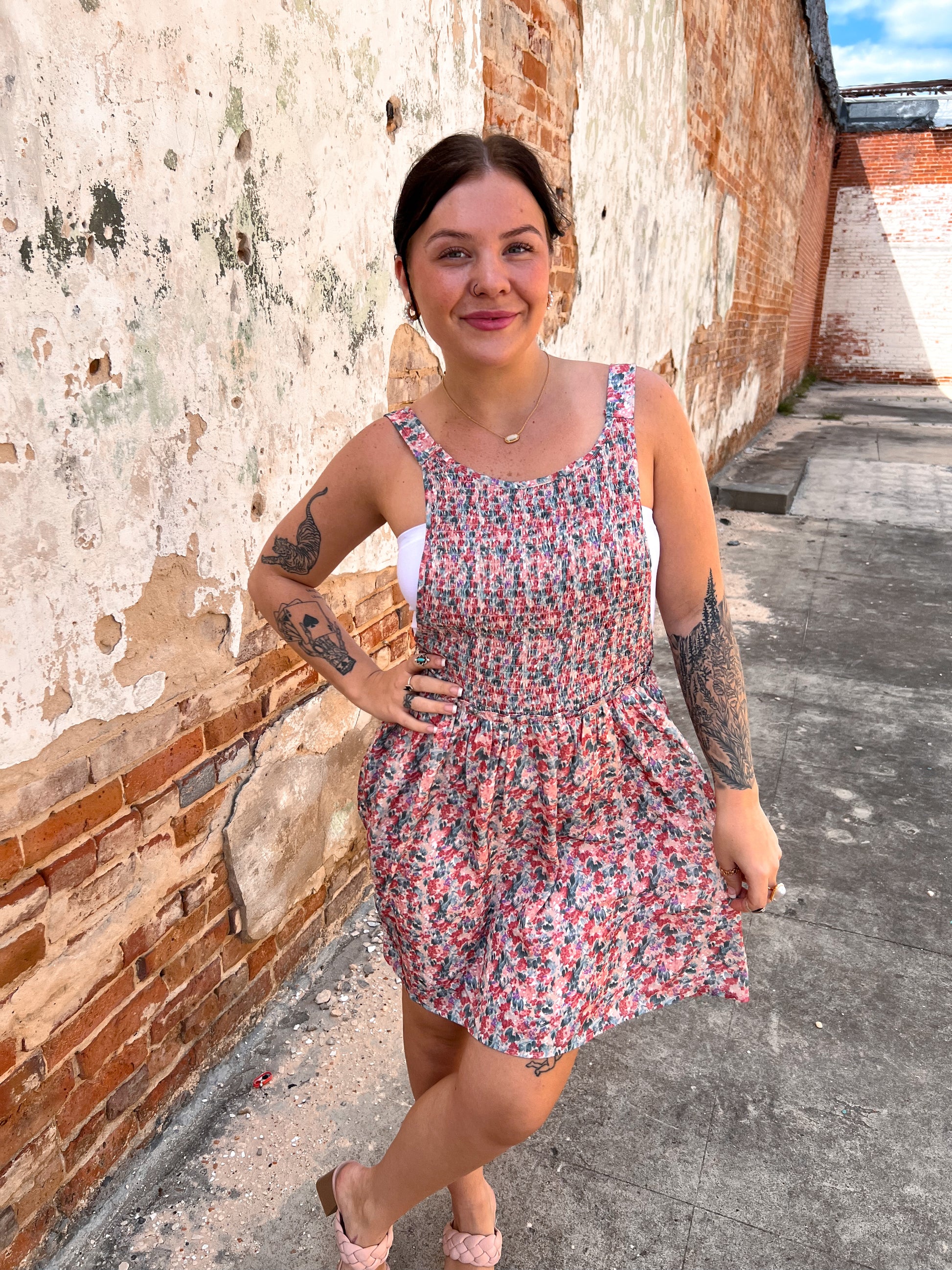 Jamie Smocked Back Button Down Dress-Dress-Kori America-1st md, B7204, OGP 49.99-The Twisted Chandelier