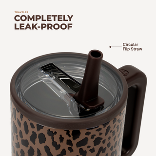 Brown Leopard 32 oz Traveler-HydroJug-The Twisted Chandelier