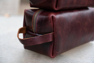 Personalized Leather Dopp Kit & Toiletry Bag, Customized Groomsmen Gift Toiletry Bag, Monogrammed Mens Toiletry Bag, Gift for Him-Luxe Range Leather-The Twisted Chandelier
